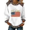 thumbnail image 1 of Womens Long Sleeve Crewneck Top 250 Years Printed Pullover Vintage Flag Graphic Casual Loose Fit Sweatshirt for Everyday Wear White L, 1 of 3