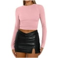 thumbnail image 1 of Womens Long Sleeve Crop Tops Basic Slim Fitted Shirts Spring Fashion Outfits 2026 Clothes, 1 of 7