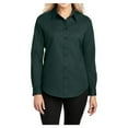 thumbnail image 1 of Womens Long Sleeve Easy Care Cotton/Polyester Shirt Dark Green/Navy S, 1 of 6