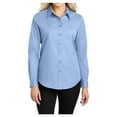thumbnail image 1 of Womens Long Sleeve Easy Care Cotton/Polyester Shirt Light Blue/Light Stone L, 1 of 6