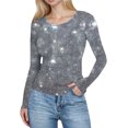 thumbnail image 1 of Womens Long Sleeve Graphic T Shirts Printed Oversized Crop Tops for Women Flowy Outfits, 1 of 5