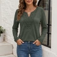 thumbnail image 1 of Womens Long Sleeve Henley Shirts 2026 Spring Going Out Tops Solid Color Casual Summer Tees, 1 of 5
