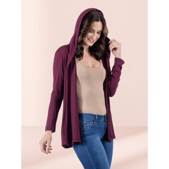 Womens Long Sleeve Hooded Cardigan