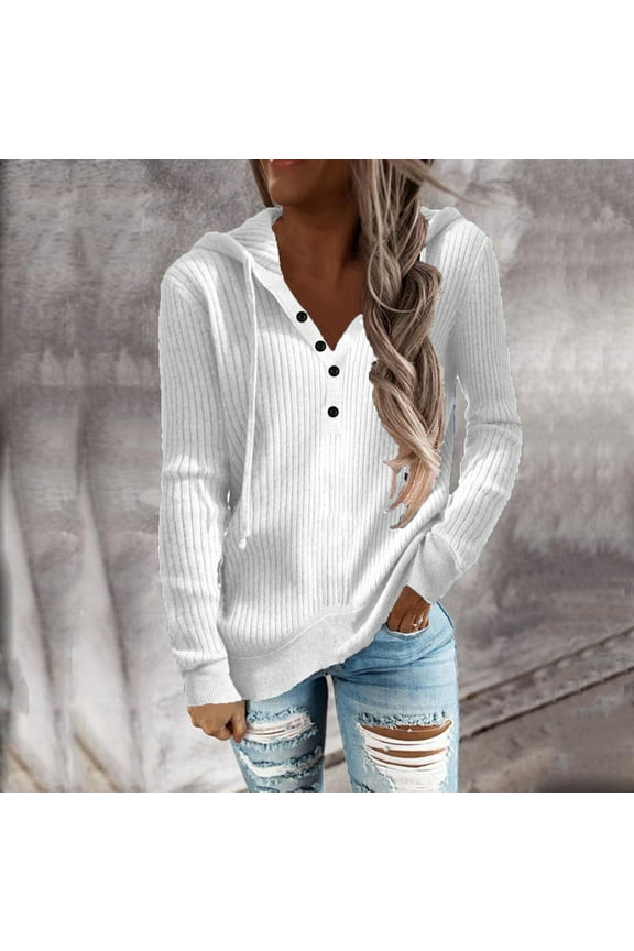 Womens Long Sleeve Hooded Top Striped Casual Hooded Knit Sweater Open Collar Long Sleeve Top Women Long Oversized Sweater Wool Mens Sweaters Fuzzy Long Sleeve Shirts for Women Women's Sweaters for