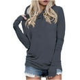 thumbnail image 1 of Womens Long Sleeve Hoodie ShirtsCasual Lightweight Running Pullover Tops with Thumb Hole, 1 of 5