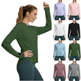 thumbnail image 1 of Womens Long Sleeve Hoodies UPF 50+ Sun Protection Lightweight Quick Dry Hiking Running Rash Guard Pullover Tops S-2XL, 1 of 7