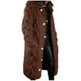 thumbnail image 1 of Womens Long Sleeve Knit Long Cardigan Open Front Button Sweater Outerwear with Pockets, 1 of 6