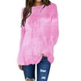 thumbnail image 1 of Womens Long Sleeve Knit Tops Round Neck Women Long Sleeve Round Neck Splice Pullover Loose Shirt Blouse Top Shirt Long Sleeve Loosen Sweatershirt Top Hoodies Sweatshirt Tops Blouse, 1 of 5