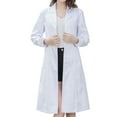 thumbnail image 1 of Womens Long Sleeve Lab Coat Scrub Jacket Medical Uniform Multi Pocket Easy Care Lightweight Workwear White M, 1 of 3