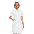 thumbnail image 1 of Womens Long Sleeve Lab Coat Scrub Jacket Medical Uniform Multi Pocket Easy Care Professional Workwear White XL, 1 of 3