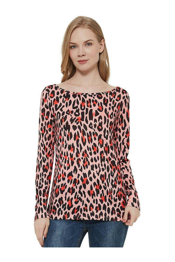 Womens Long Sleeve Leopard Cheetah tops Animal Print Pattern T Shirt Blouse