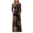 thumbnail image 1 of Womens Long Sleeve Loose Plain Maxi Pockets Dresses Casual Long Dresses Levaca, 1 of 6