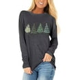 thumbnail image 1 of Womens Long Sleeve Merry Christmas T-Shirts Christmas Tree Bright Graphic Tee Tops (XL,Tree Gray), 1 of 1