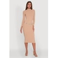 thumbnail image 1 of Womens Long Sleeve Mock Neck Midi Dress, 1 of 4