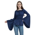 thumbnail image 1 of Womens Long Sleeve Off Shoulder Peasant Shirt Gothic Renaissance Blouse Medieval Victorian Costume Boho Tops, 1 of 6