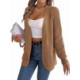 thumbnail image 1 of Womens Long Sleeve Open Front Cardigan Chunky Knit Draped Sweaters Outwear Khaki M, 1 of 9