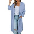 thumbnail image 1 of Womens Long Sleeve Open Front Cardigan Sweaters Lightweight Casual Knit Sweater Coats Long Cardigan, 1 of 6