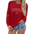 thumbnail image 1 of Womens Long Sleeve Oversized Sweatshirt Casual Loose Fit Canada Print Tops Crewneck Fall Basic Pullover, 1 of 3