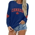 thumbnail image 1 of Womens Long Sleeve Oversized Sweatshirt Casual Loose Fit Canada Print Tops Crewneck Fall Basic Pullover, 1 of 3