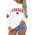 thumbnail image 1 of Womens Long Sleeve Oversized Sweatshirt Casual Loose Fit Canada Print Tops Crewneck Fall Basic Pullover, 1 of 3