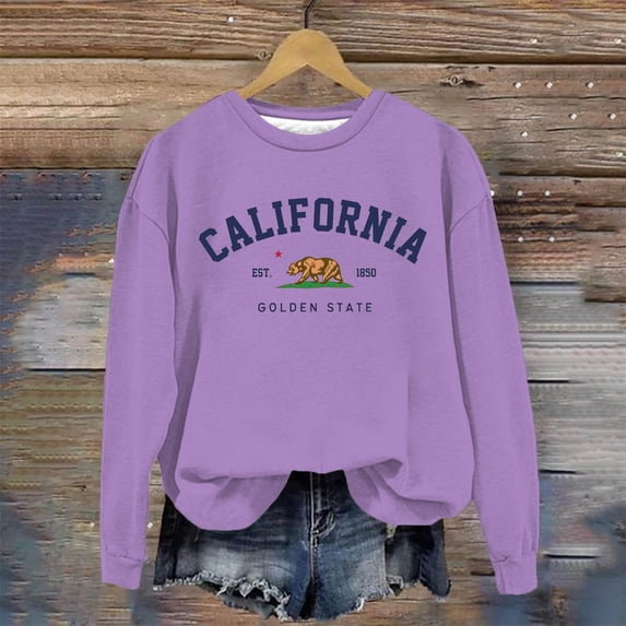Womens Long Sleeve Oversized Sweatshirt Crewneck Basic Casual Top Graphic Print Loose Spring Fashion Pullover