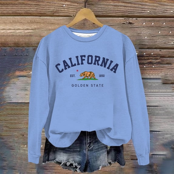 Womens Long Sleeve Oversized Sweatshirt Crewneck Basic Casual Top Graphic Print Loose Spring Fashion Pullover