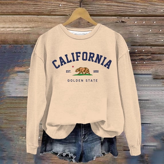 Womens Long Sleeve Oversized Sweatshirt Crewneck Basic Casual Top Graphic Print Loose Spring Fashion Pullover