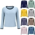 thumbnail image 1 of Womens Long Sleeve Pajama Top Built In Support Yoga Comfort Tee Soft Casual Layer, 1 of 8