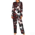 thumbnail image 1 of Womens Long Sleeve Pajamas Round Neck Pjs Set Soft Loungewear with Pockets, Gothic Crown Skull, 1 of 6