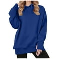 thumbnail image 1 of Womens Long Sleeve Pullover, Crewneck Sweatshirts for Women Fall Fashion Loose Fit Solid Color Thin Sweaters with Thumb Holes S-2XL, 1 of 8