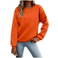 thumbnail image 1 of Womens Long Sleeve Pullover, Fall Sweaters for Women Fall Fashion Loose Fit Solid Color Athletic Crewneck Sweatshirts XS-XL, 1 of 5