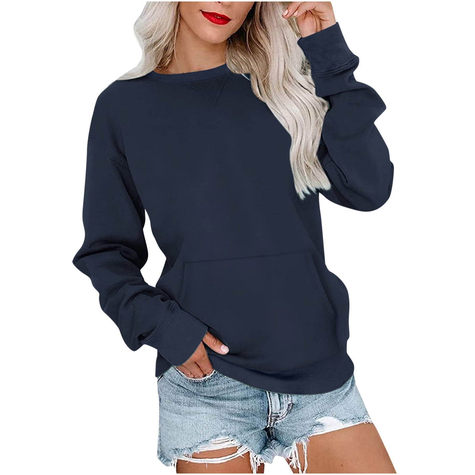 Navy crew neck sweater women's online