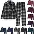 thumbnail image 1 of Womens Long Sleeve Pyjama Set Two Piece Retro Button Down Loungewear Comfortable Sleepwear, 1 of 8