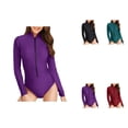 thumbnail image 1 of Womens Long Sleeve Rash Guard One Piece Swimsuit with Zipper - UPF 50 Sun Protection for Surfing, Training & Swimming, 1 of 9