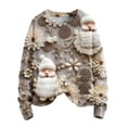 thumbnail image 1 of Womens Long Sleeve Round Neck Casual Pullover Sweater Christmas Graphic Sweatshirts Loose Soft Colorful Tops, 1 of 3