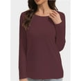 thumbnail image 1 of Women's Long Sleeve Round Neck T-Shirt - Casual Basic Top for Fall & Winter, 1 of 6