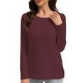thumbnail image 1 of Womens Long Sleeve Round Neck Shirts Casual Basic Tops Tee Shirts Fall Winter Tops, 1 of 6