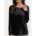 thumbnail image 1 of Women's Long Sleeve Round Neck T-Shirt - Casual Basic Top for Fall & Winter, 1 of 6