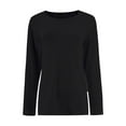 thumbnail image 1 of Womens Long Sleeve Round Neck Shirts Casual Basic Tops Tee Shirts Fall Winter Tops, 1 of 5