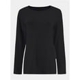 thumbnail image 1 of Womens Long Sleeve Round Neck Shirts Casual Basic Tops Tee Shirts Fall Winter Tops, 1 of 5