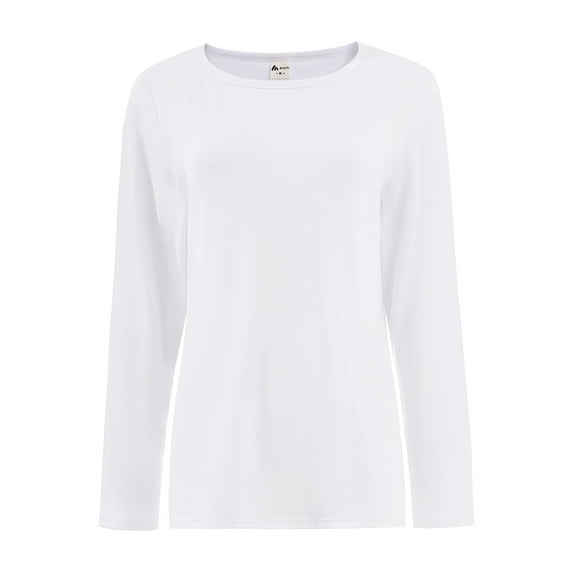 Womens Long Sleeve Round Neck Shirts Casual Basic Tops Tee Shirts Fall Winter Tops