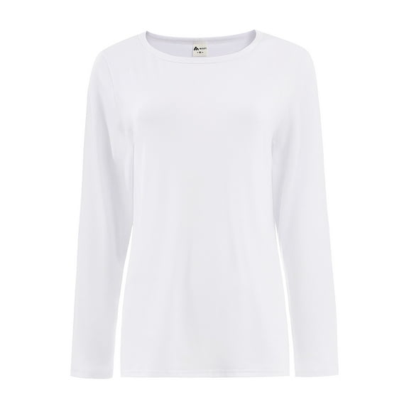 Womens Long Sleeve Round Neck Shirts Casual Basic Tops Tee Shirts Fall Winter Tops