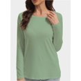 thumbnail image 1 of Women's Long Sleeve Round Neck T-Shirt - Casual Basic Top for Fall & Winter, 1 of 6