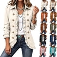 thumbnail image 1 of Womens Long Sleeve Ruffle Button Front Cardigan Jacket Lightweight Open Front Layered Top Structured Collar Casual Outerwear Fall Jackets for Women, 1 of 7
