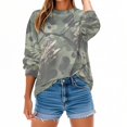 thumbnail image 1 of Womens Long Sleeve Shirts 2026 Fashion Country Camo Maple Graphic Shirt Casual Oversized Crewneck Pullover Tops, 1 of 9