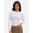thumbnail image 1 of Womens Long Sleeve Shirts Basic Crop Tops Going Out Fall Fashion Underscrubs Layer Slim Fit Tops, 1 of 6