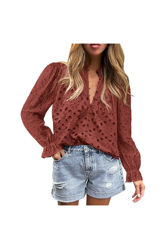Womens Long Sleeve Shirts Basic Spring Crop Tops Fall Fashion Layering Slim Fitted Y2k Tops