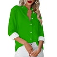 thumbnail image 1 of Womens Long Sleeve Shirts Casual Clearance Womens Long Sleeve T Shirts Solid Color Everyday Single-breasted Long-sleeved Shirt Tops, 1 of 5