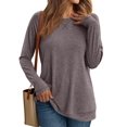 thumbnail image 1 of Womens Long Sleeve Shirts Casual Loose Fit Tops Fall Fashion Dressy Basic Trendy Outfits Clothes 2024, 1 of 6