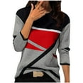 thumbnail image 1 of Womens Long Sleeve Shirts Colorblock Casual Crewneck Tops Tshirt Geometric Tees Fall Trendy Clothes, 1 of 4